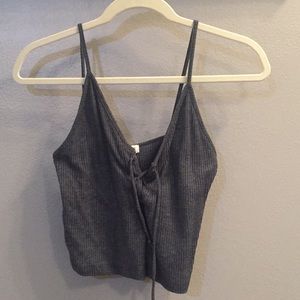 Grey crop top w/ tie up
